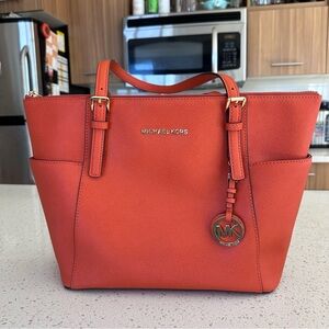 Michael Kors Charlotte Shoulder Tote in Poppy